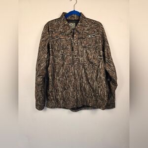 Drake Waterfoul Systems 8 Pocket Camo Heavy Button Up Hunting Jacket. Mens Med